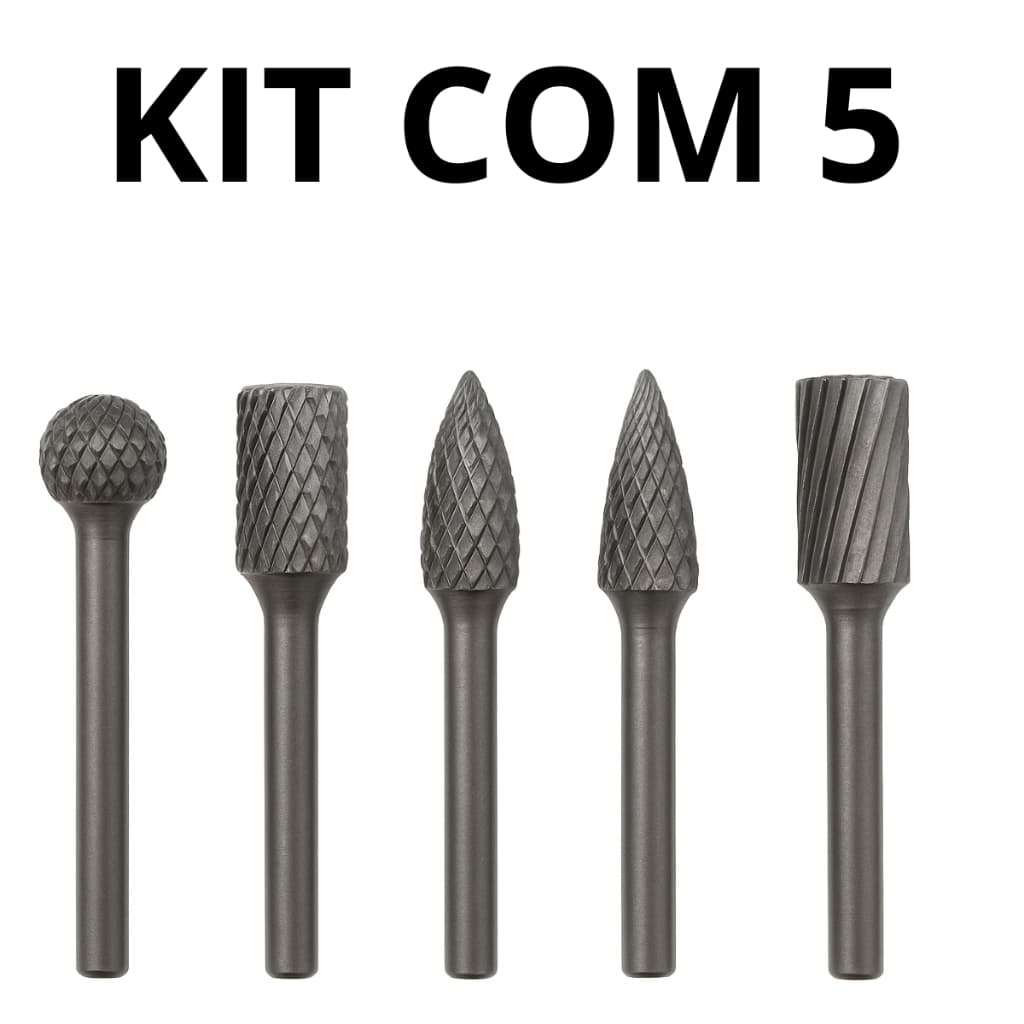 Kit 5 Limas Rotativas para Esmerilhadeira e Furadeira – Aço de Alta Dureza para Madeira, Plástico e Fibra