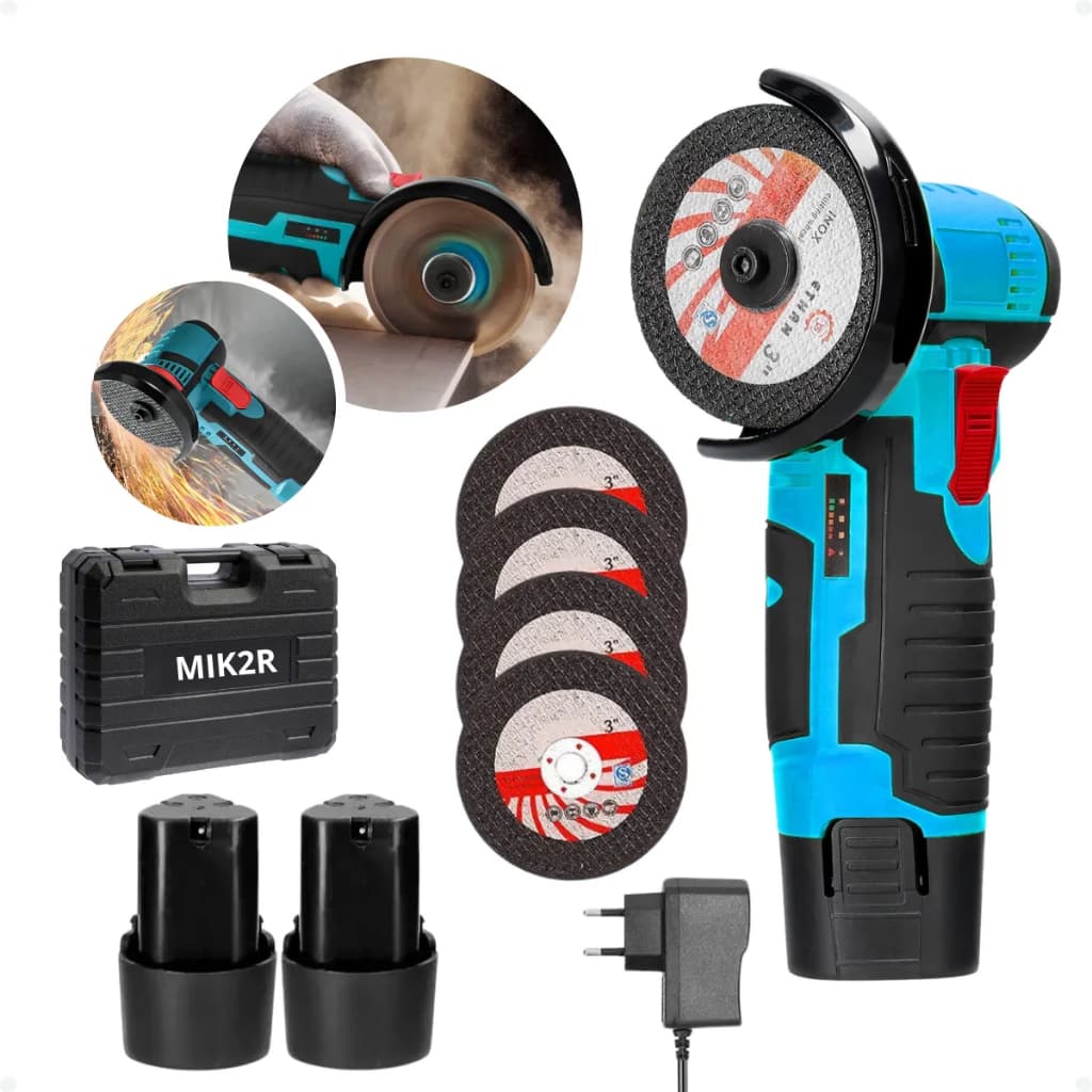 Esmerilhadeira Lixadeira Angular 12v Recarregável 2 Baterias 110/220v C/Maleta