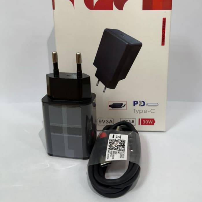 Carregador de Celular Rápido 30W Fonte USB C + Cabo Tipo C 1M