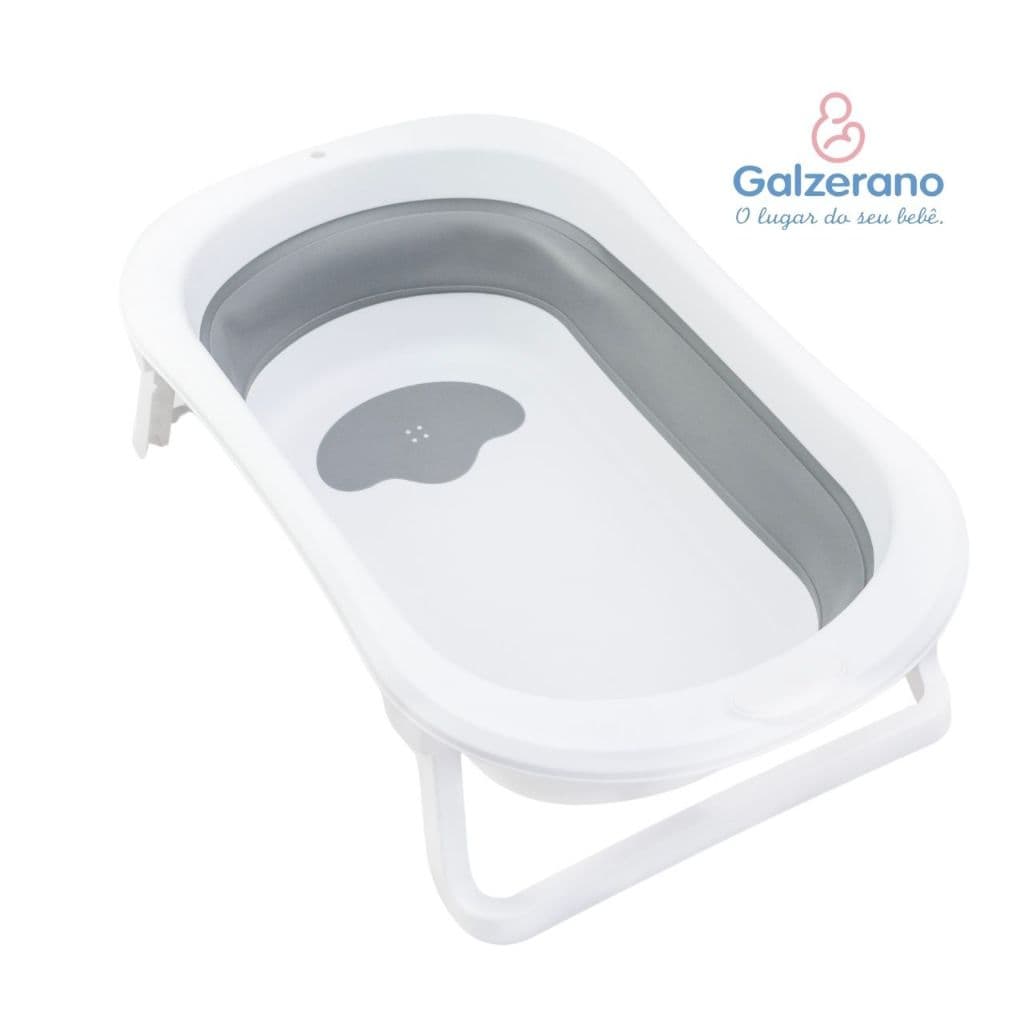 Banheira Portátil Dobrável Galzerano Koa 40 litros Sensor de Temperatura Banho Bebê Menino Menina