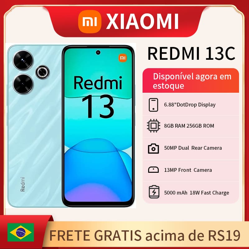 Redmi Xiaomi 13C 4G LE novo smartphone 128GB/256GB novo telefone original