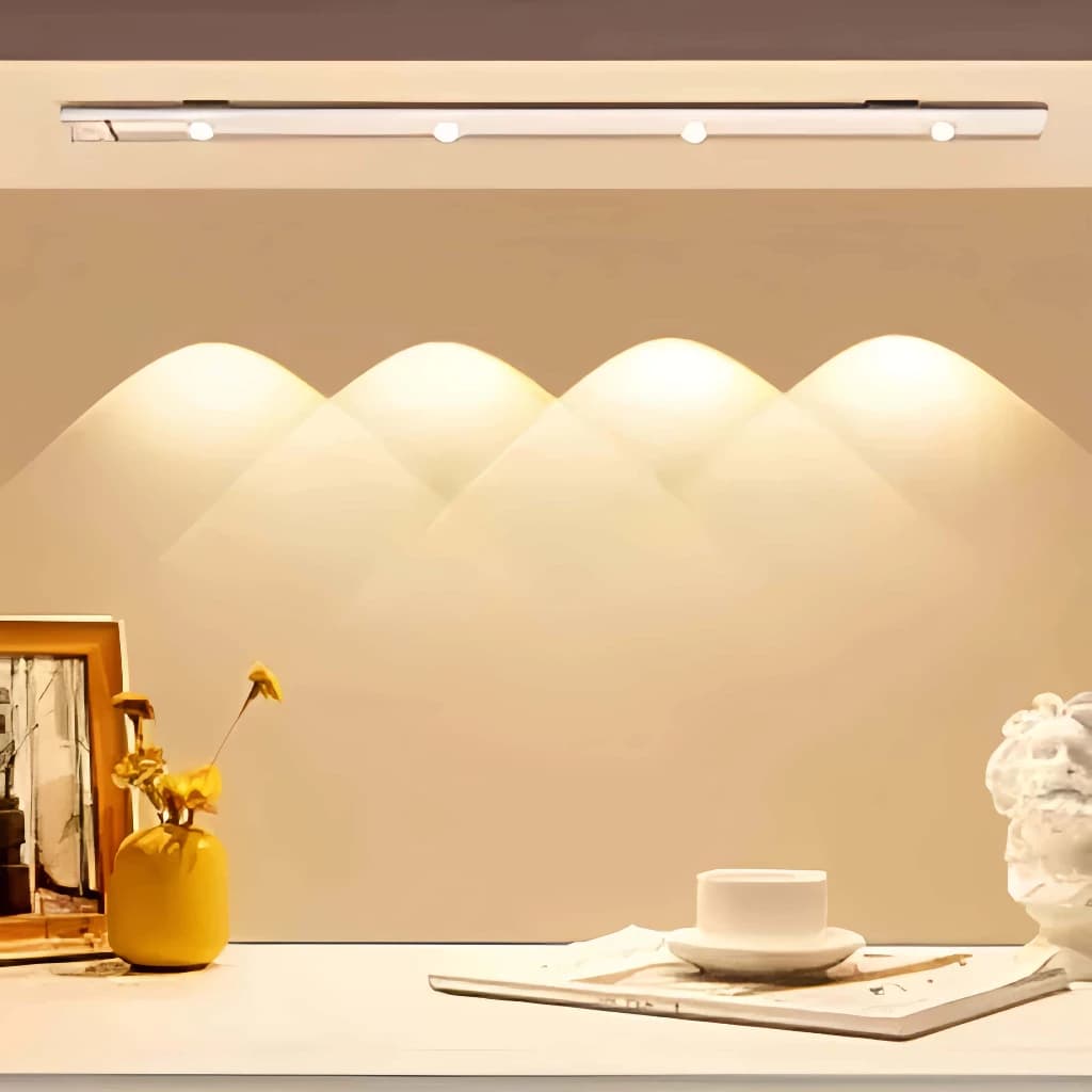 Luz de LED com Sensor para Armário 60cm Ultra Fina 3 Cores, Recarregável (Branco/Quente/Natural)-F9