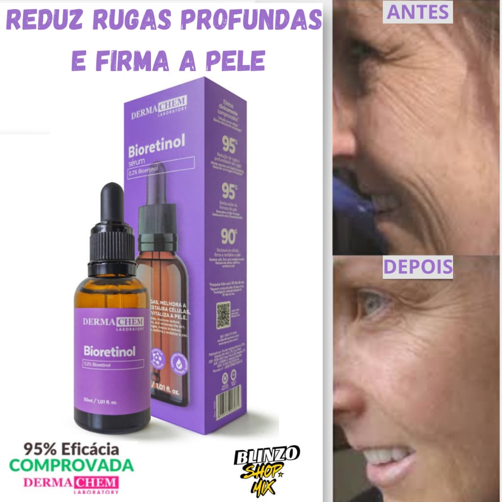 Sérum Bioretinol Anti-Idade Dermachem Anti Rugas Firmador Rejuvenescedor Para Pele Firme Mais Jovem