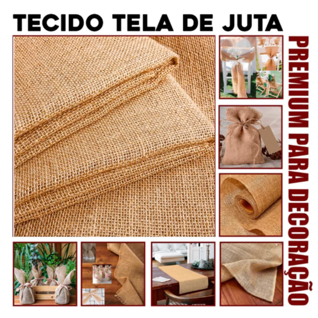 Tecido Tela Juta Trama P9 Tecido De Juta Natural Patchwork Decoração Casamento Premium