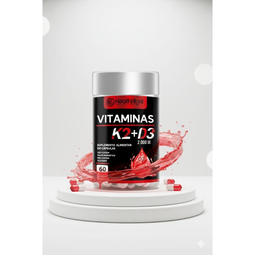 VITAMINA K2+D3, 60 CÁPSULAS, HEALTHPLANT, VITAMINA D3, VITAMINA K