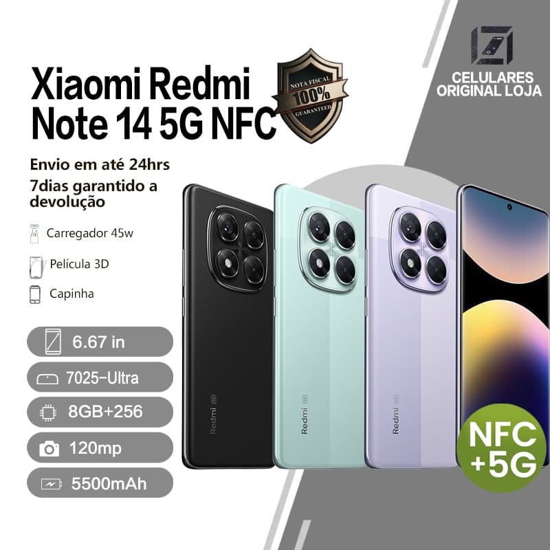 Xiaomi Redmi Note 14 Pro/ 14  Pro Plus 5G 8/256GB/12/512GB VERSÃO GLOBAL Original
