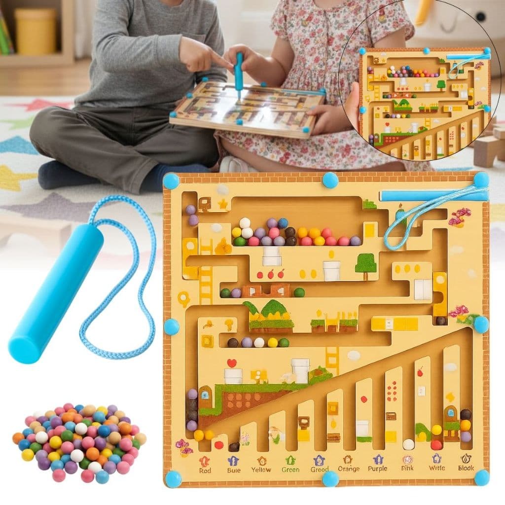Brinquedo Labirinto Magnético Infantil Educativo Montessori Pedagógico Imã Desenvolvimento Crianças