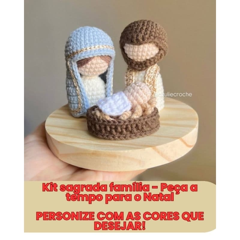 Sagrada Família Natal Crochê Amigurumi Pelúcia Kit ou Unidade