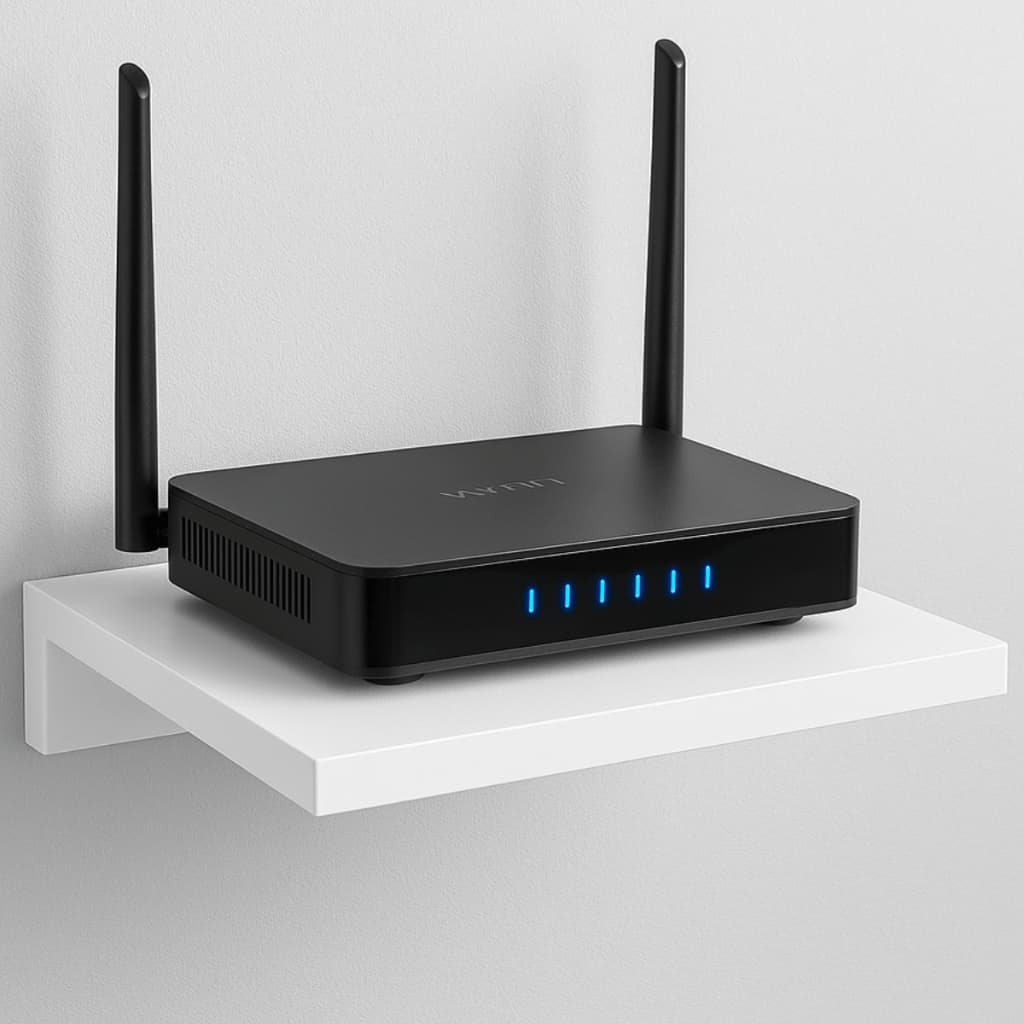 Prateleira Suporte Parede Roteador Modem MDF 24x20 Branco Parede Organizador Porta Modem