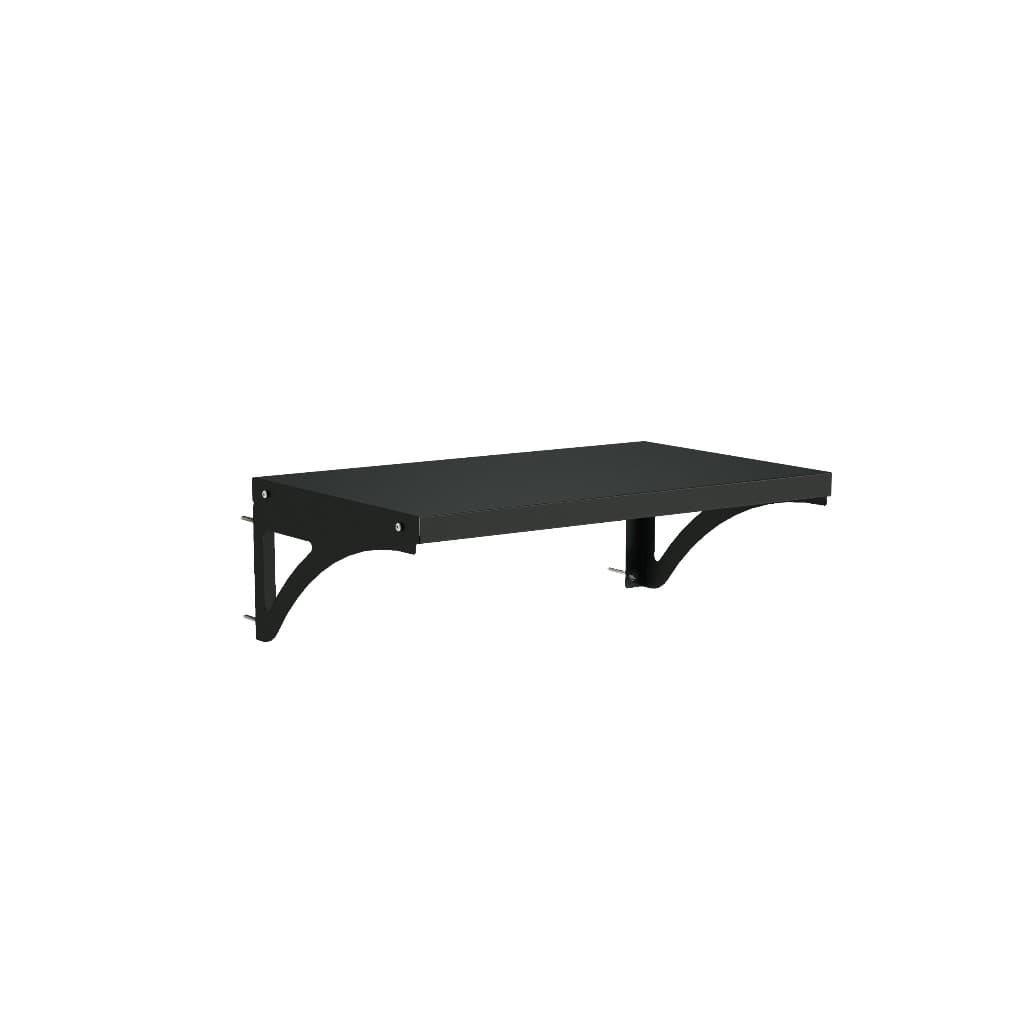 Prateleira de Aço Preta 50cm Resistência Alta Suporte Parede Industrial Decoração Moderna