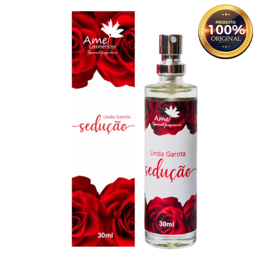 Linda Garota Sedução Perfume Feminino Amei Cosméticos 30ml Alta Fixação Essência Importada Parfum