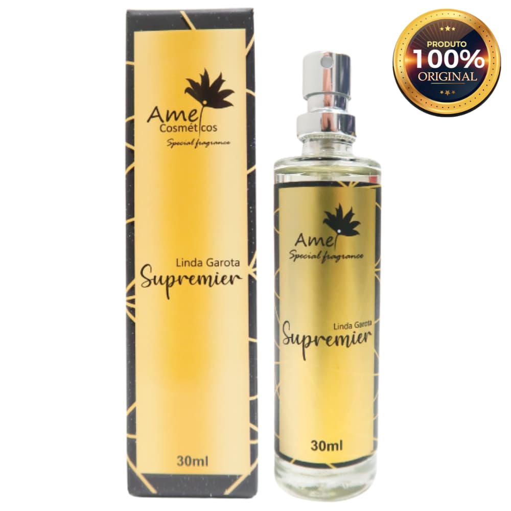 Linda Garota Supremier Perfume Feminino Amei Cosméticos 30ml Alta Fixação Essência Importada Parfum
