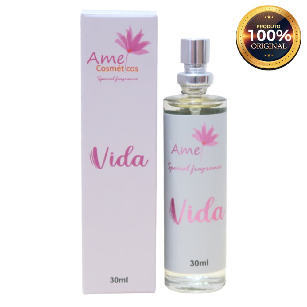 Vida Perfume Feminino Amei Cosméticos 30ml Alta Fixação Essência Importada Parfum