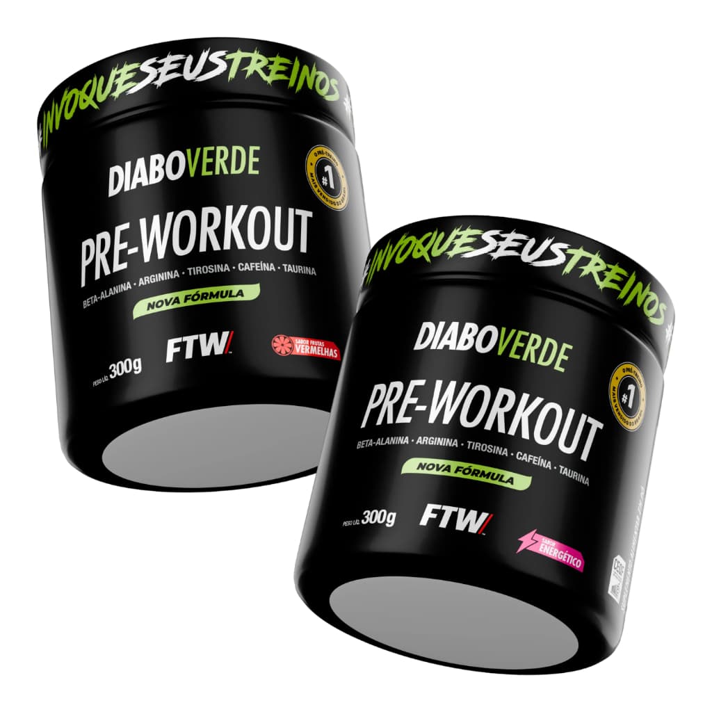 Kit 2x Pré-Treino 300G -  Diabo Verde - FTW