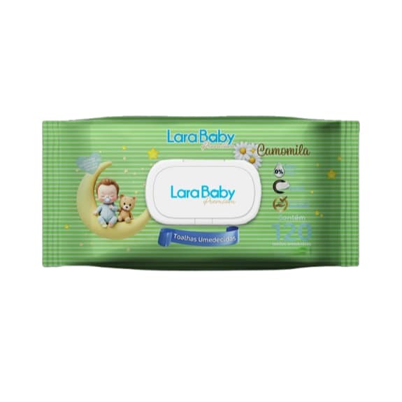 Toalha Umedecida Lara Baby Premium Camomila 120 Unidades