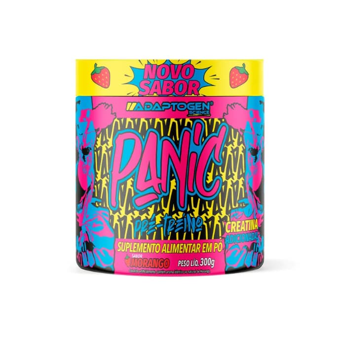 Panic Pré Treino Morango 300g - Adaptogen