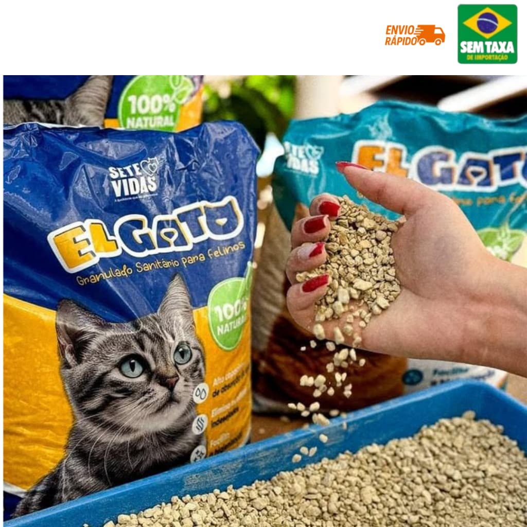 Kit Fardo 5 Pacotes de Areia Sanitária 20kg Forma Torrões Alta Absorção Granulado Perfumado Anti Odores 100% Natural