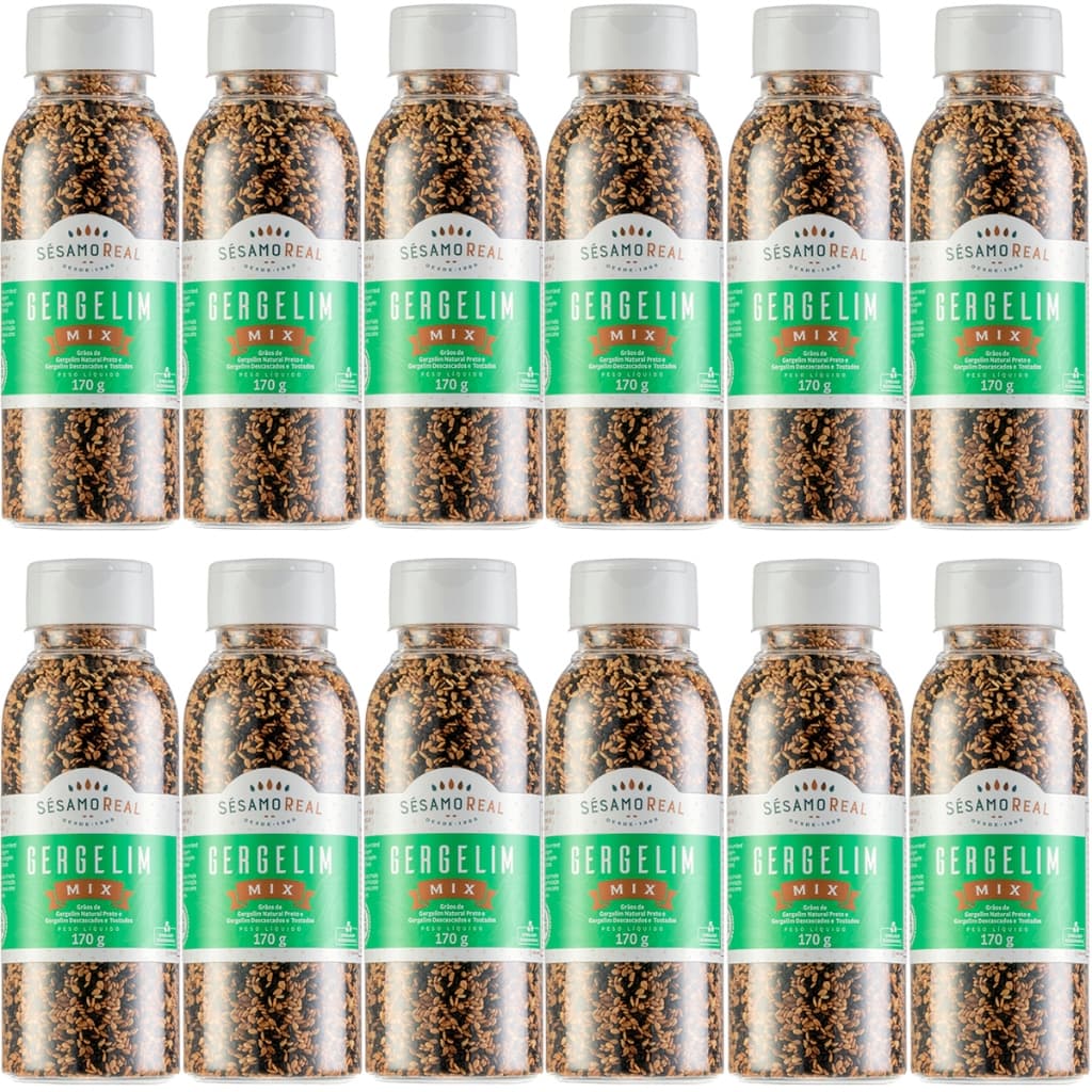 Kit Gergelim Mix 170g Natural Crocante Sem Glúten Sem Aditivos Vegano Saudável Culinária Oriental