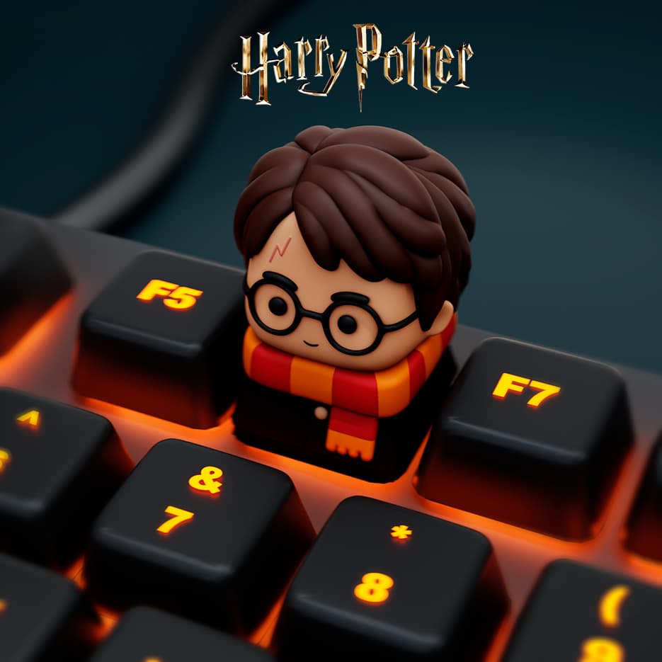Keycap Harry Potter inspirado em Harry Potter Hogwarts Gamer - Teclado Mecânico