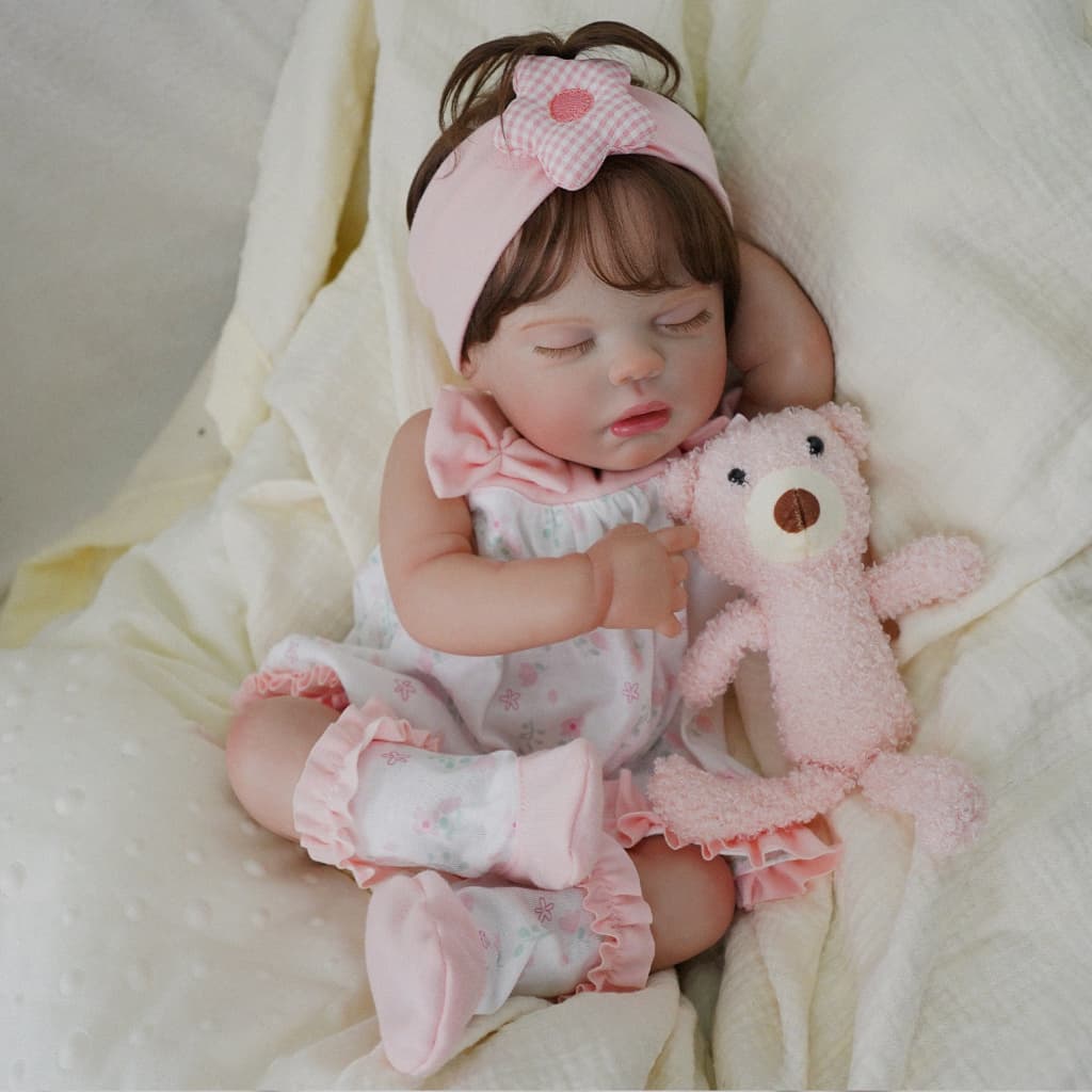 Bebê Reborn Boneca Silicone 48cm Menina Banheira Segura