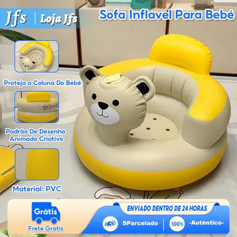 Cadeira insuflável para bebé, assento fofo, brinquedos insufláveis ​​para banho de bebé, cadeira de alimentação