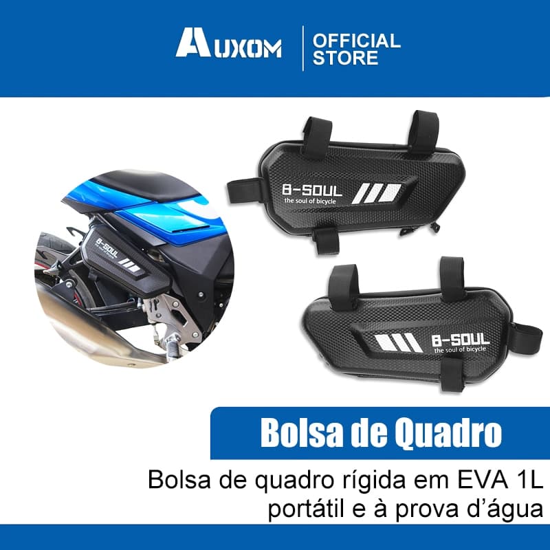Bolsa lateral para moto 1L EVA rígida impermeável universal para todos os modelos tipo alforge tanque