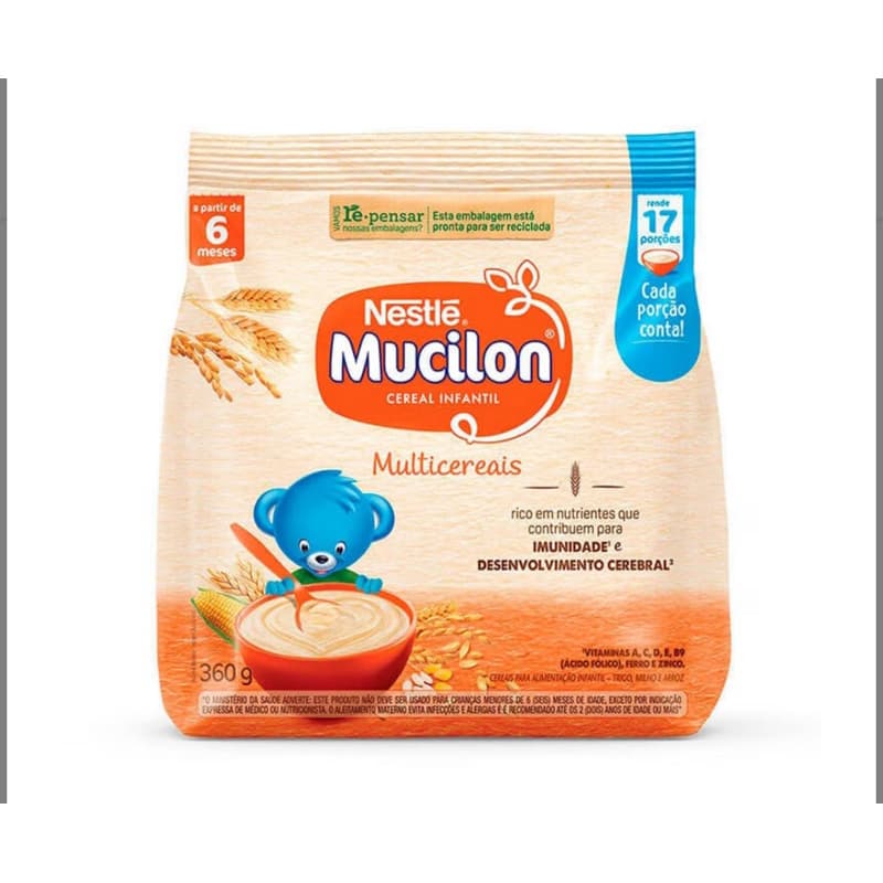Kit 3 Cereal Infantil Mucilon Multicereais 360g