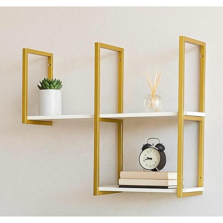 Kit Prateleira Estilo Industrial 1x0,70m MDF com Suporte Aço Carbono Parede Decoração Moderna