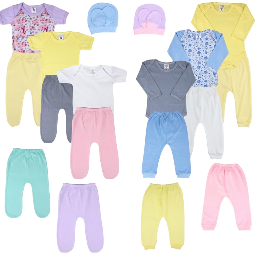 Kit 22 Pçs Maternidade Roupa De Bebê Menina E Menino