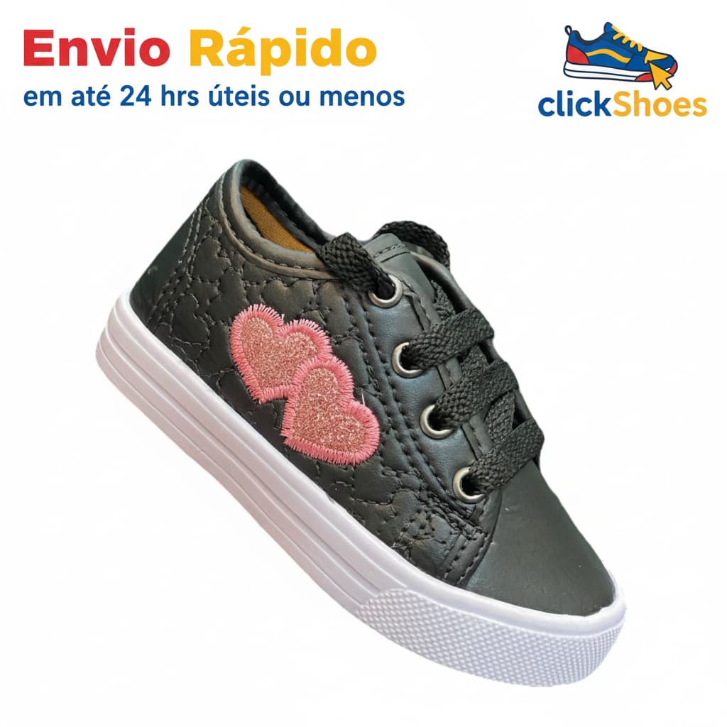 Tênis Feminino Infantil Juvenil Click Shoes Leve Confortavel