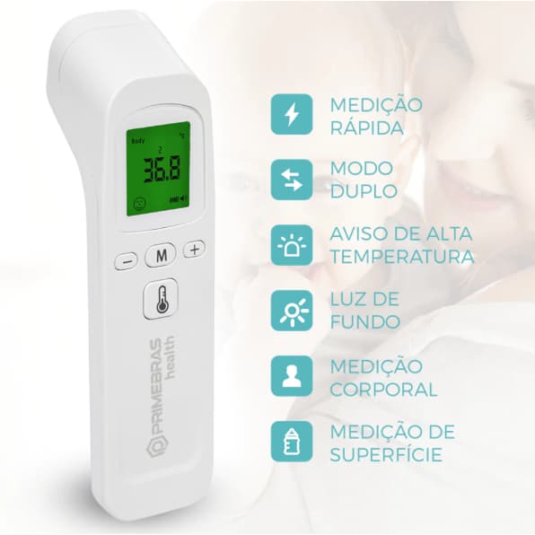 Termômetro Digital Laser Infravermelho Objetos De Testa Sem Contato Para Bebes Crianças Adultos