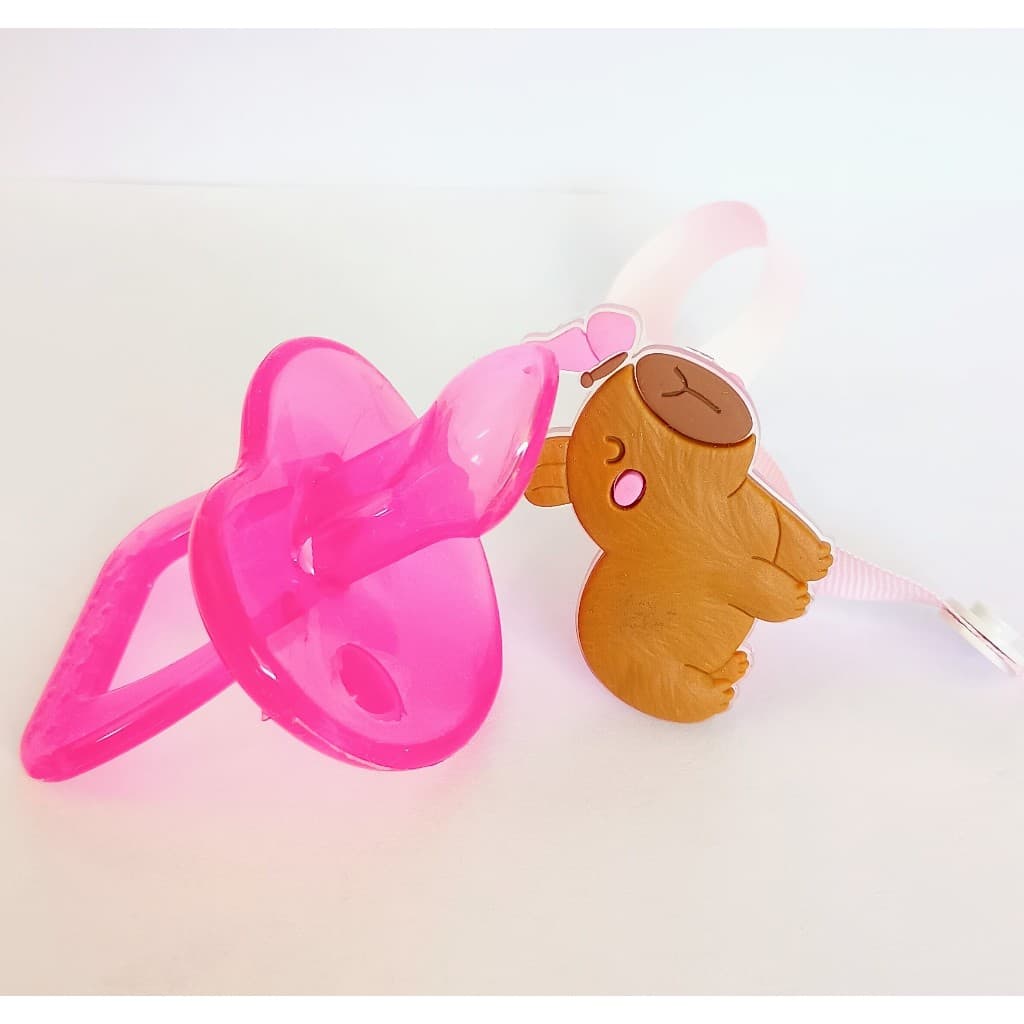 KIT Chupeta + prendedor tamanho 2 - chupeta 100% Silicone ROSA