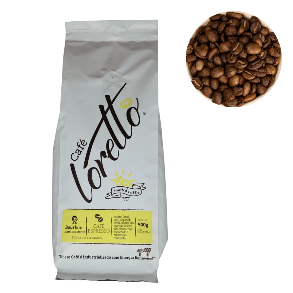 Café Torrado Em Grãos Arábica Bourbon Amarelo Loretto 500g 85,7 Pontos Torra Media