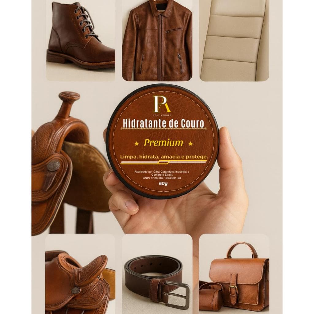 Cera Hidratante de Couro Premium Limpa Hidrata Amacia e Protege