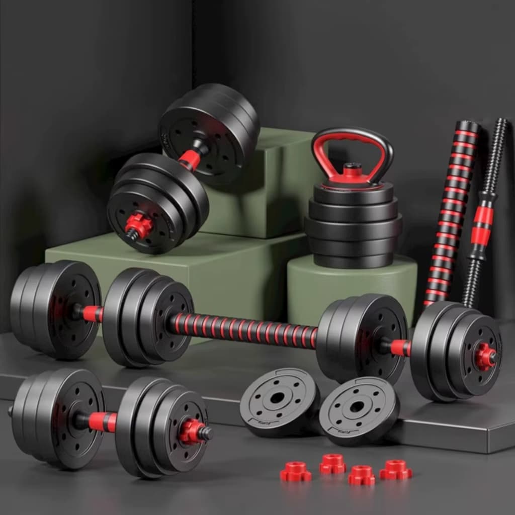 Kit Halteres Musculação Anilhas Kettlebell 6 Em 1 Ajustável Treino Casa 10kg/15kg "Envio Rapido"