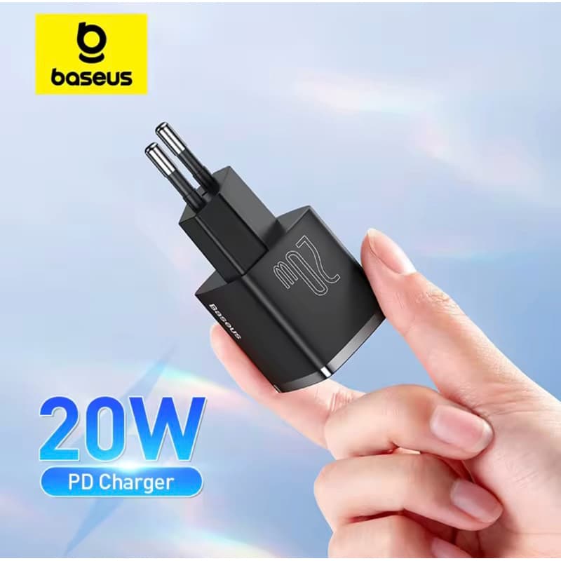Carregador Baseus 20W PD Turbo Rápido USB-C Potência iPhone Samsung Xiaomi – Carregamento Super Rápido