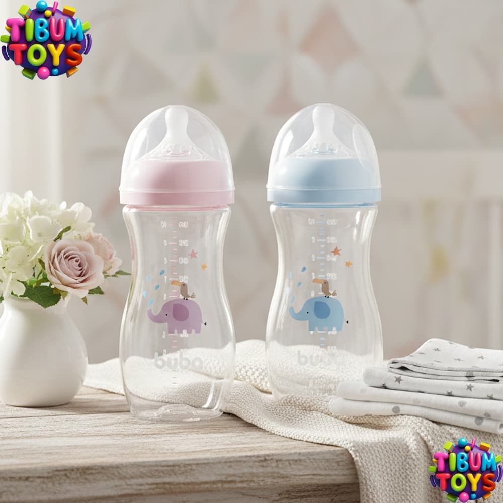 Mamadeira Easy Flow Elefante 330ml Anticólica Buba Bico Fluxo 3 Ultrasoft Anti Vazamento