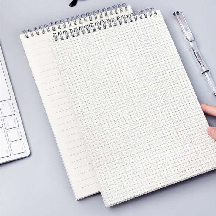 caderno A5 capa transparente espiral com aba dobrável é ideal para estudantes e escritórios 2240