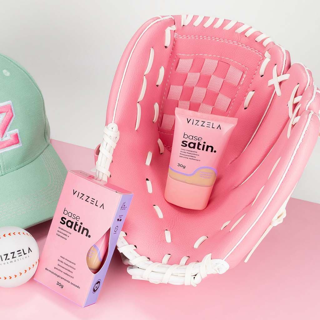 Base Líquida Satin Acabamento Acetinado Glow Hidratante Vegano Original Vizzela