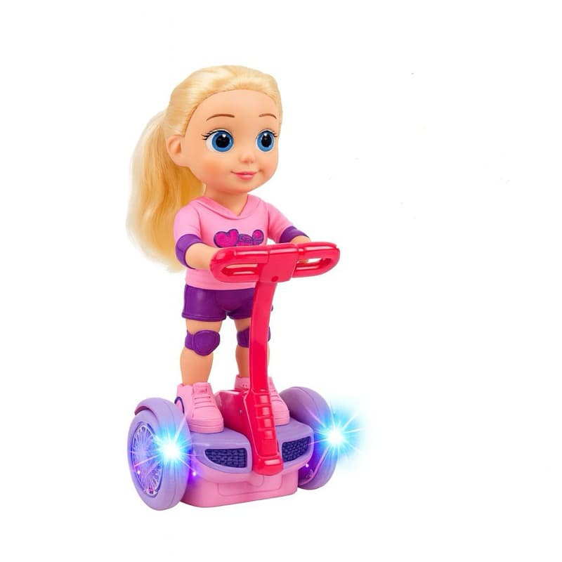 Boneca Giratória Andadora Patinete Musica Overboard Luzes e Sons Electrônica