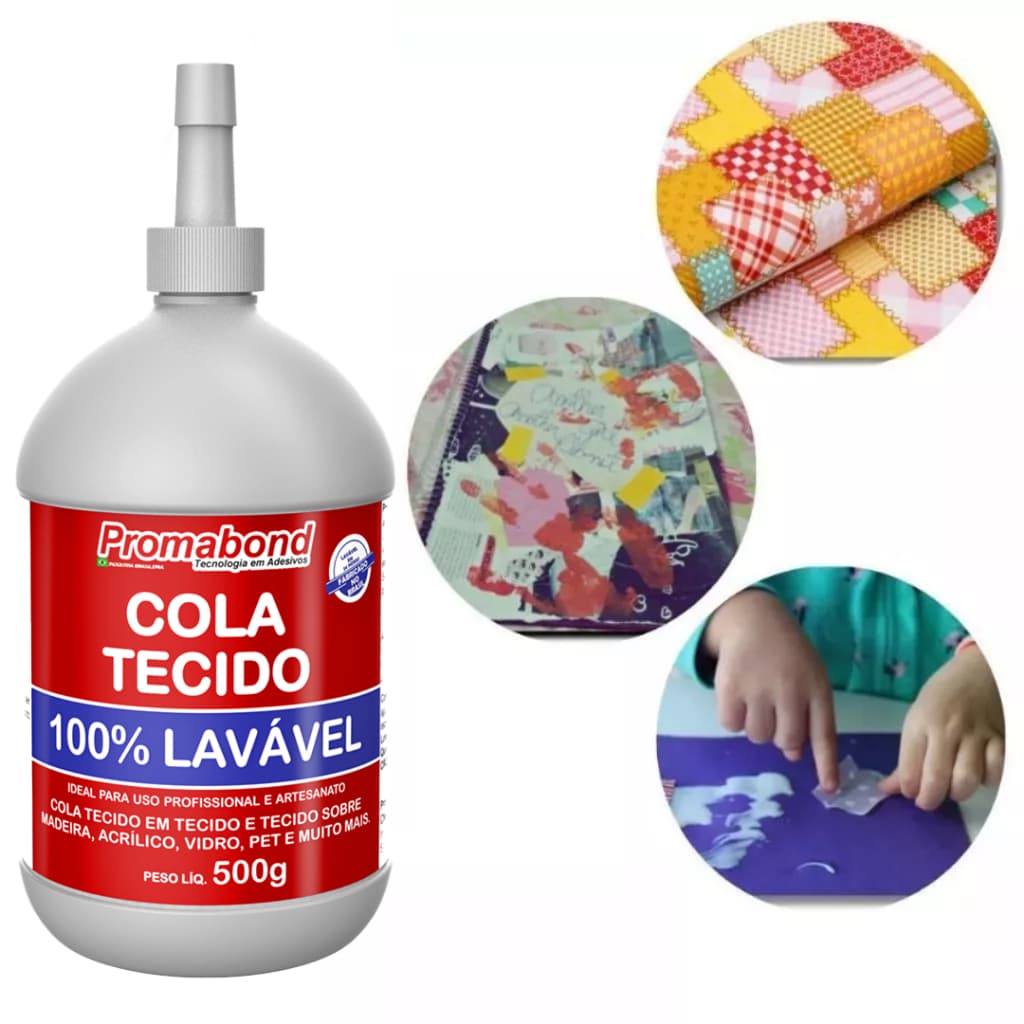 Cola Pano Tecido 500g DIY Costura Patchwork