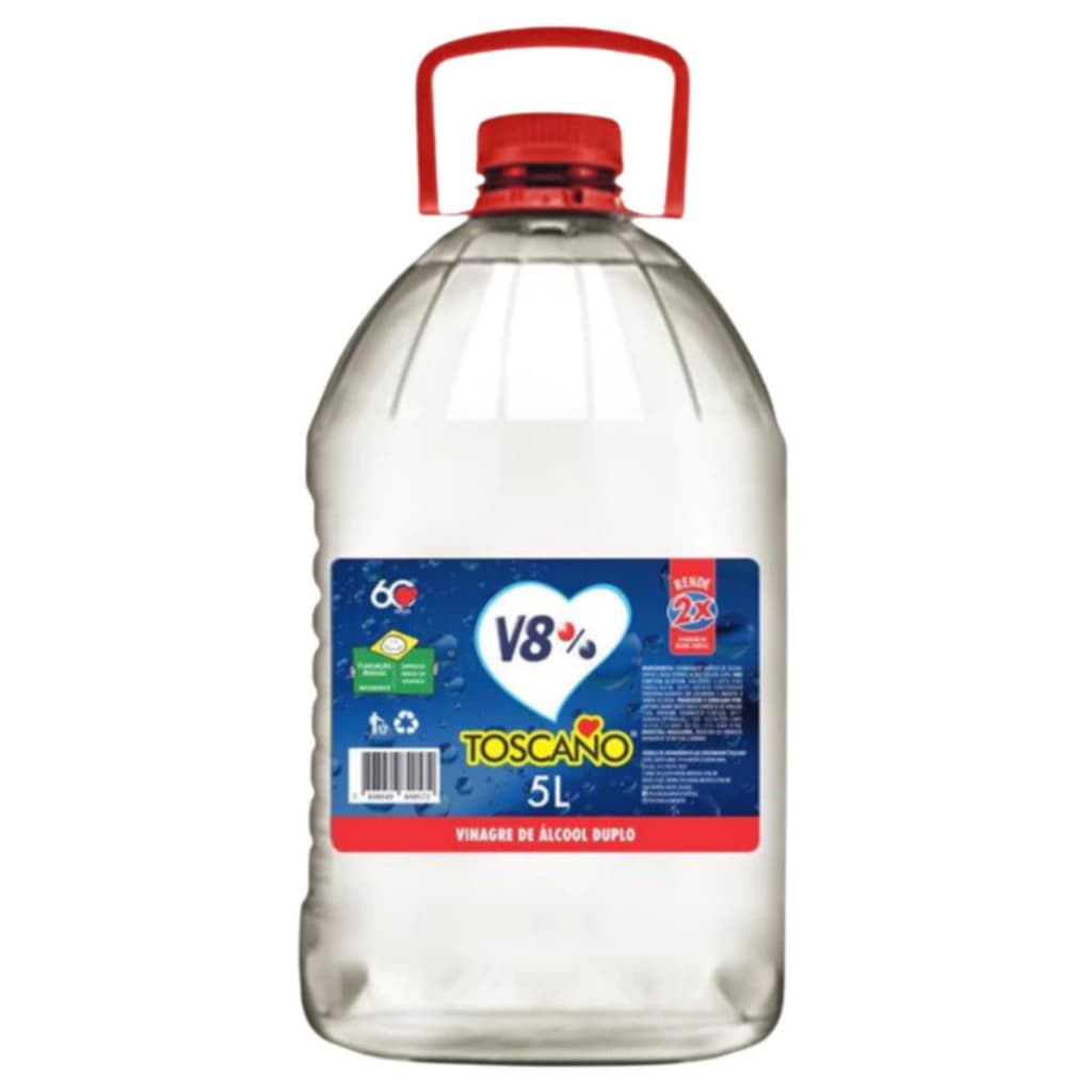 Vinagre De Álcool Duplo v8% Toscano 5L -  Para Limpeza