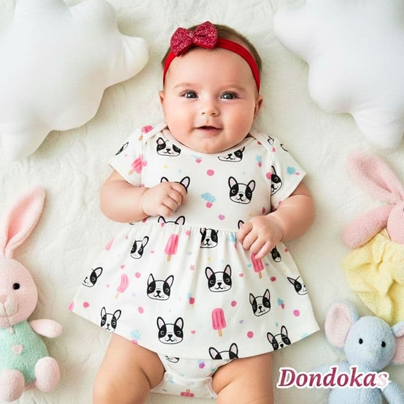 Body Bebê Vestido de Bebê Menina com Manga Roupa de bebê Body Bebe Menina