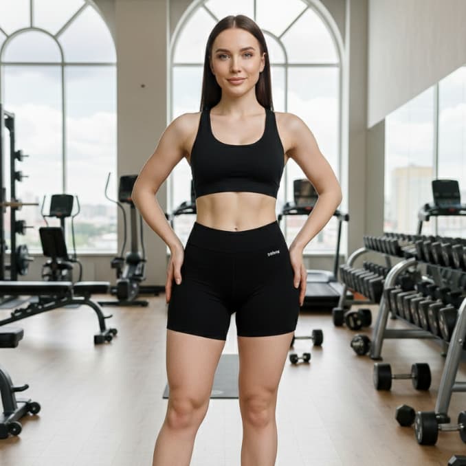 Shorts Feminino Fitness De Academia Em Poliamida Selene Original