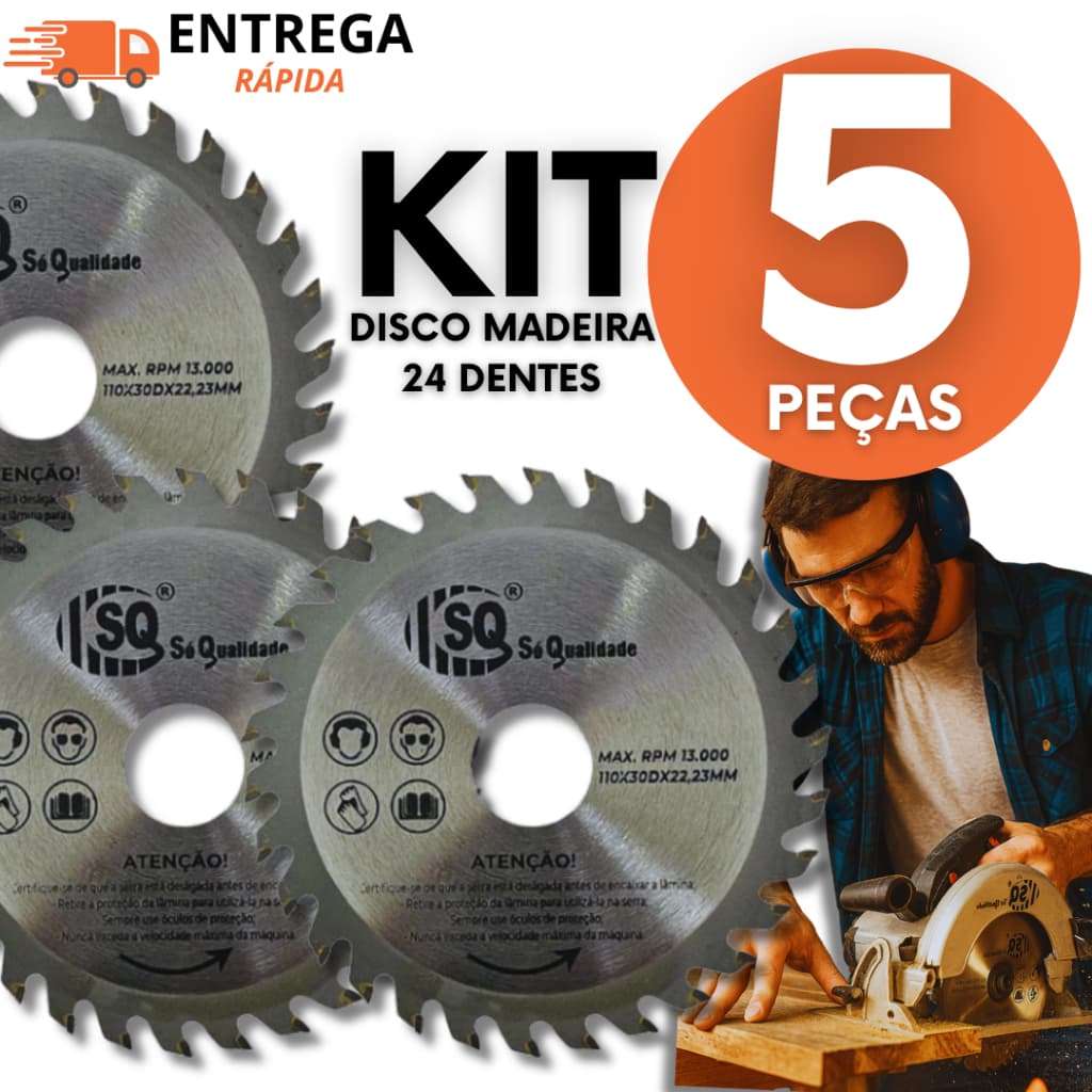Disco de Corte Madeira Serra Maquita Esmerilhadeira 24 Dentes 4" Serra Circular/ 110 x 22,23mm