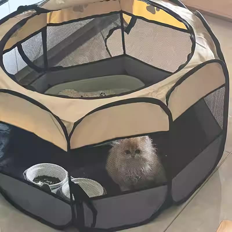 Tenda Dobrável para Pets - Ninho Confortável com Tela Respirável Pequena