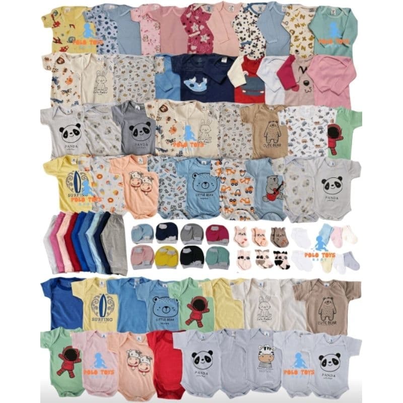 kit 23 peças enxoval bebe completo algodão