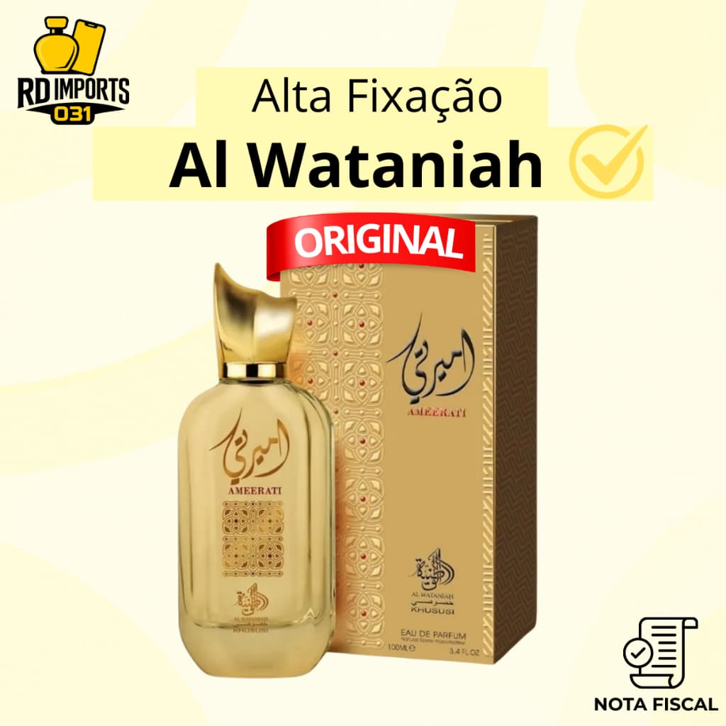 Perfume Árabe Ameerati Gold Dourado Al Wataniah Edp 100ml Feminino Original Importado com NF