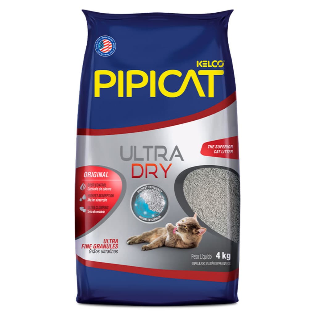 Areia Sanitária Kelco Pipicat Ultra Dry Para Gatos 4kg