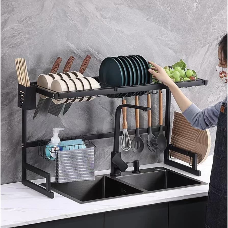 Organizador Acima da Pia 65CM  | Escorredor Multiuso de Cozinha com Suporte Completo